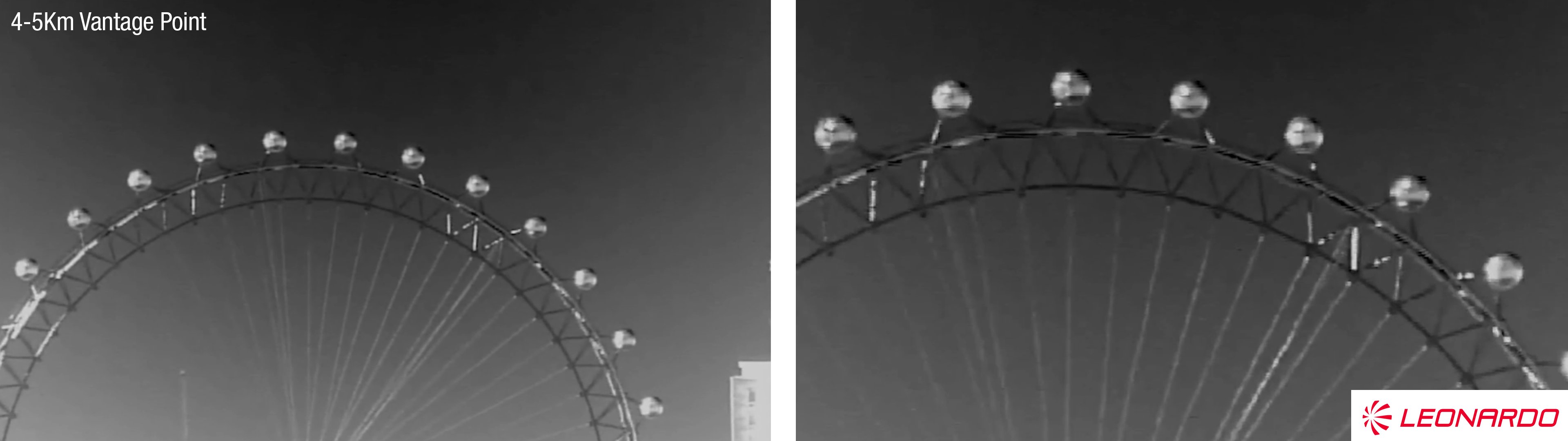 zoomed in thermal imaging of the london eye with leonardo thermal imaging camera